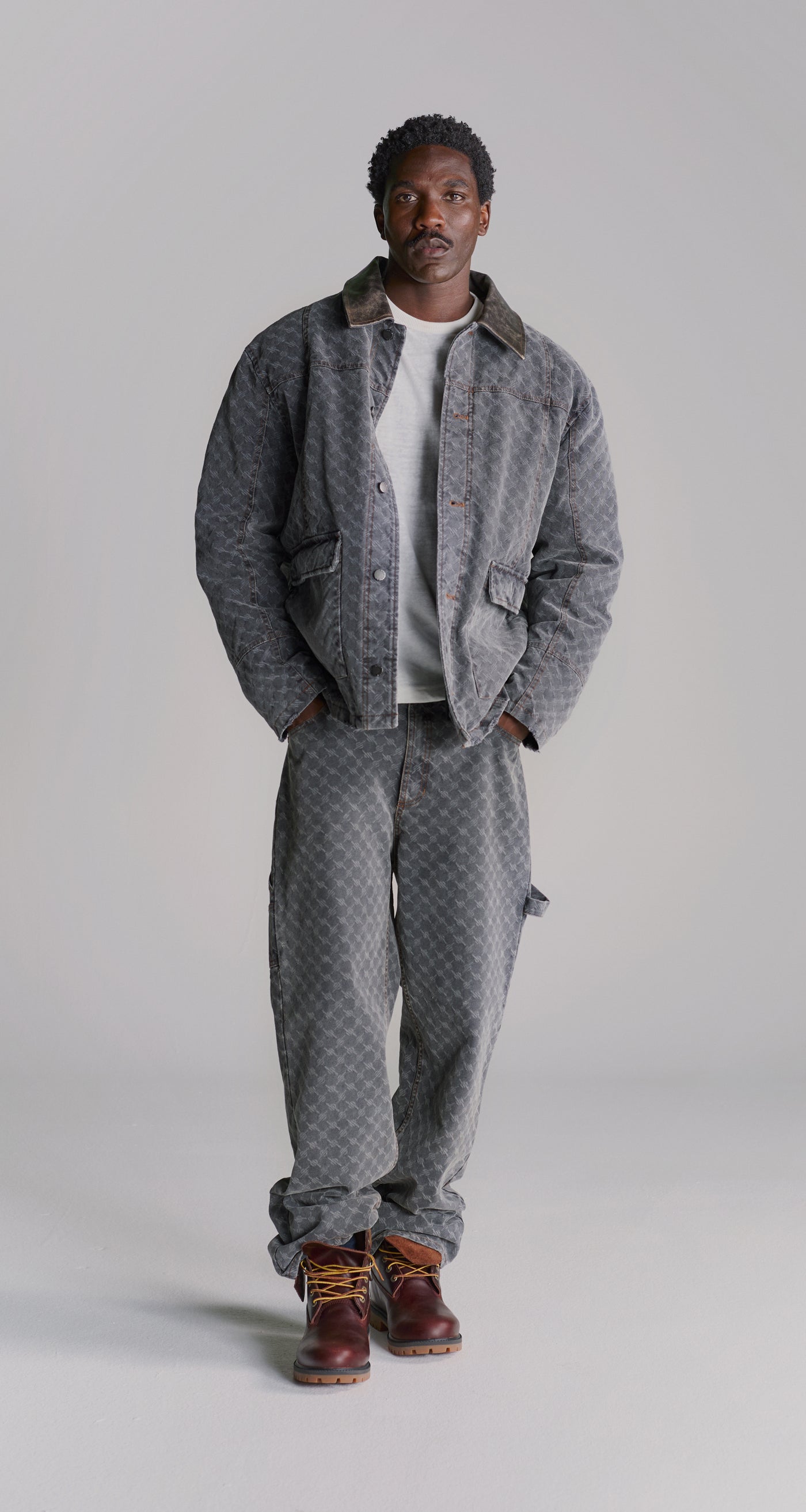 Grey Monogram Workwear Amba Jeans