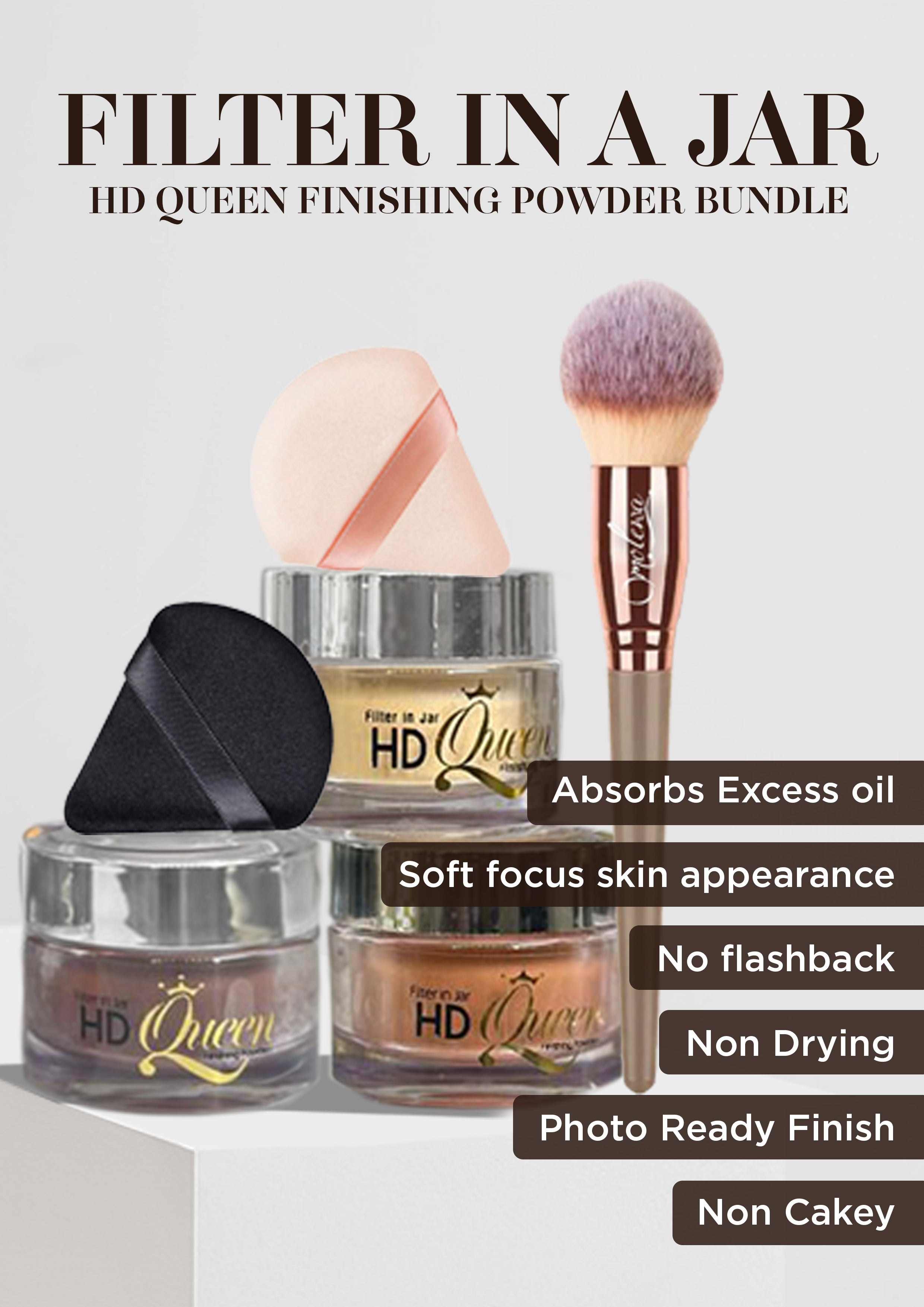 "FIlter in a Jar " HD QUEEN FINISHING POWDER BUNDLE