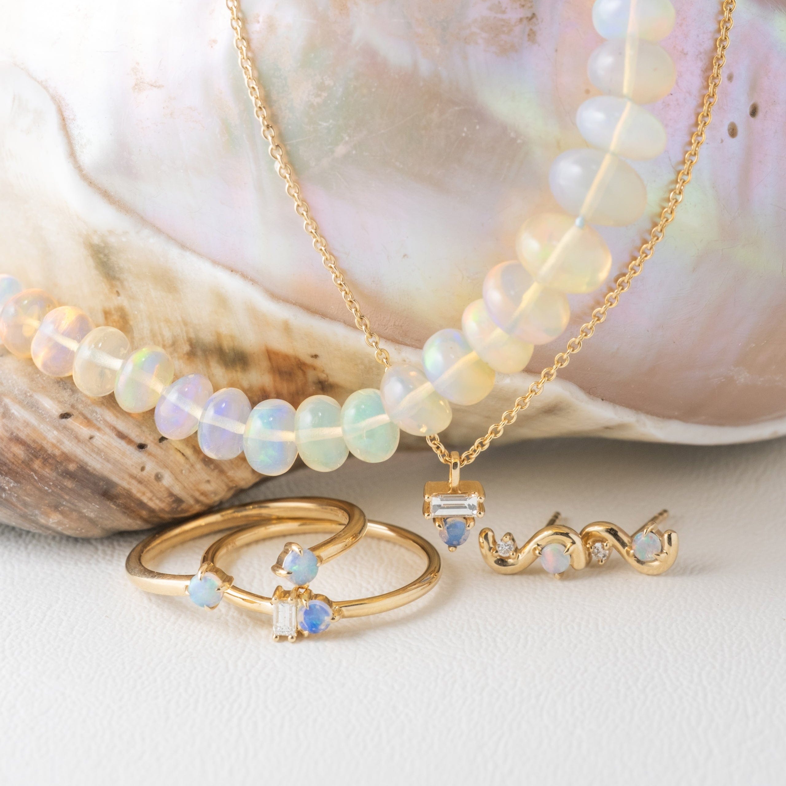 Opal Moonlight Beaded Necklace