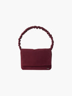 Francis shoulder bag in burgundy faux suede