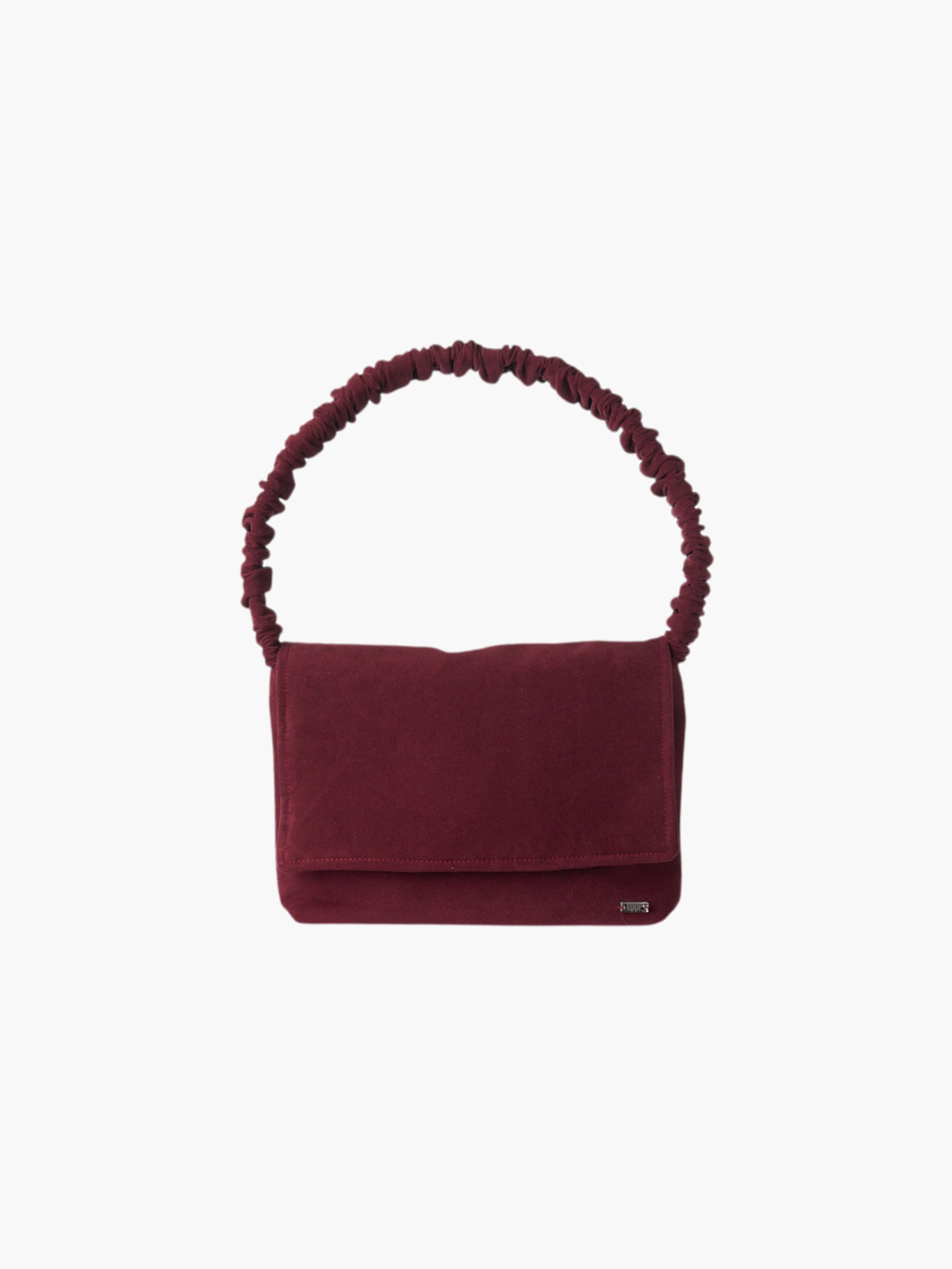 Francis shoulder bag in burgundy faux suede