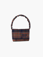 Francis shoulder bag in navy warped check
