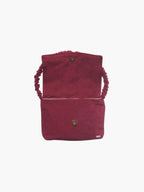 Francis shoulder bag in burgundy faux suede