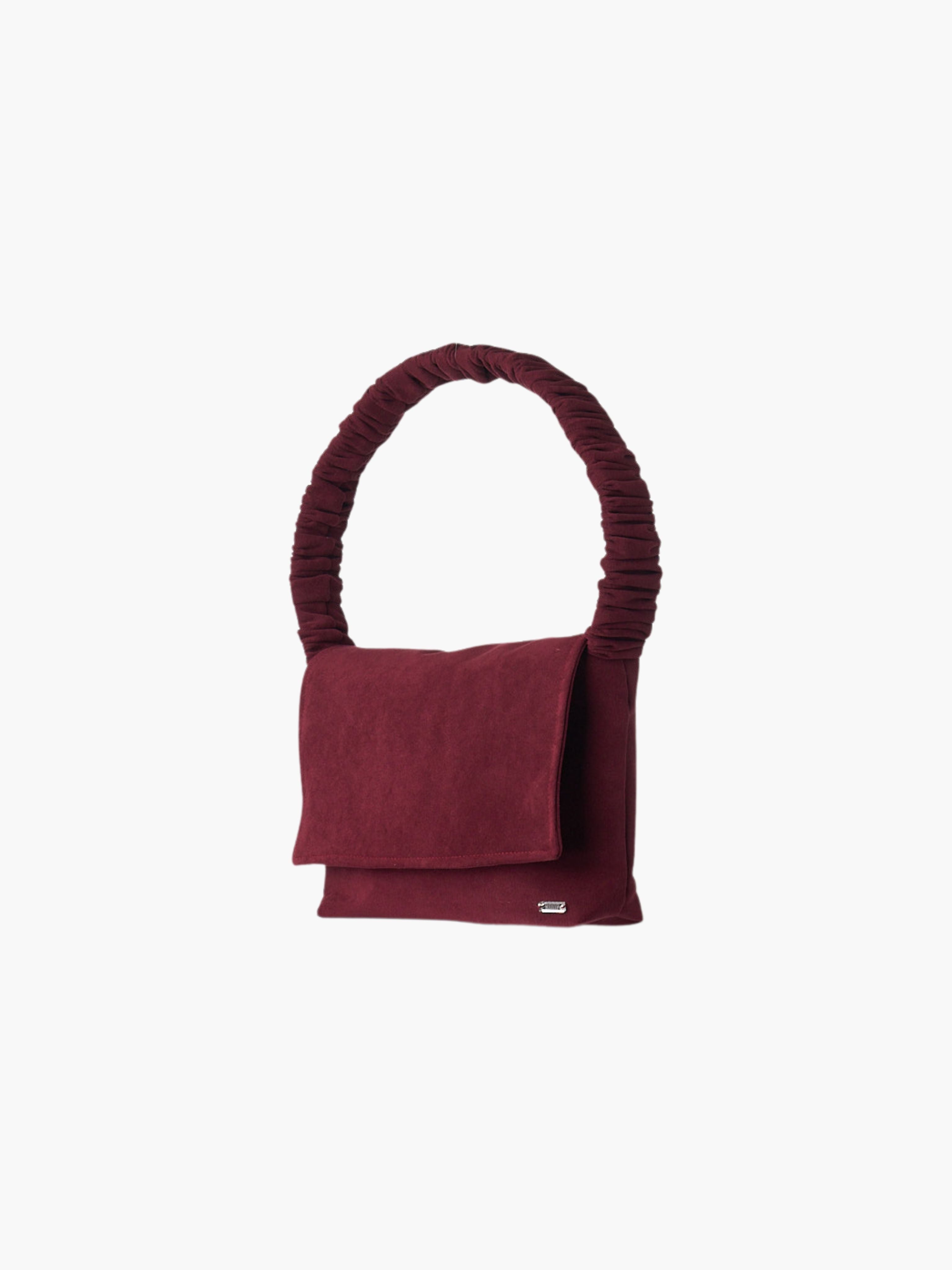 Francis shoulder bag in burgundy faux suede