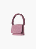 Francis shoulder bag in embroidered lilac faux suede