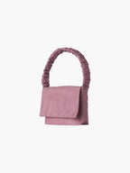 Francis shoulder bag in embroidered lilac faux suede