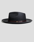 SG Geoffery Straw Fedora Hat – Black