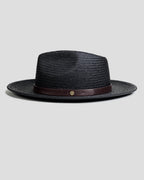 SG Geoffery Straw Fedora Hat – Black