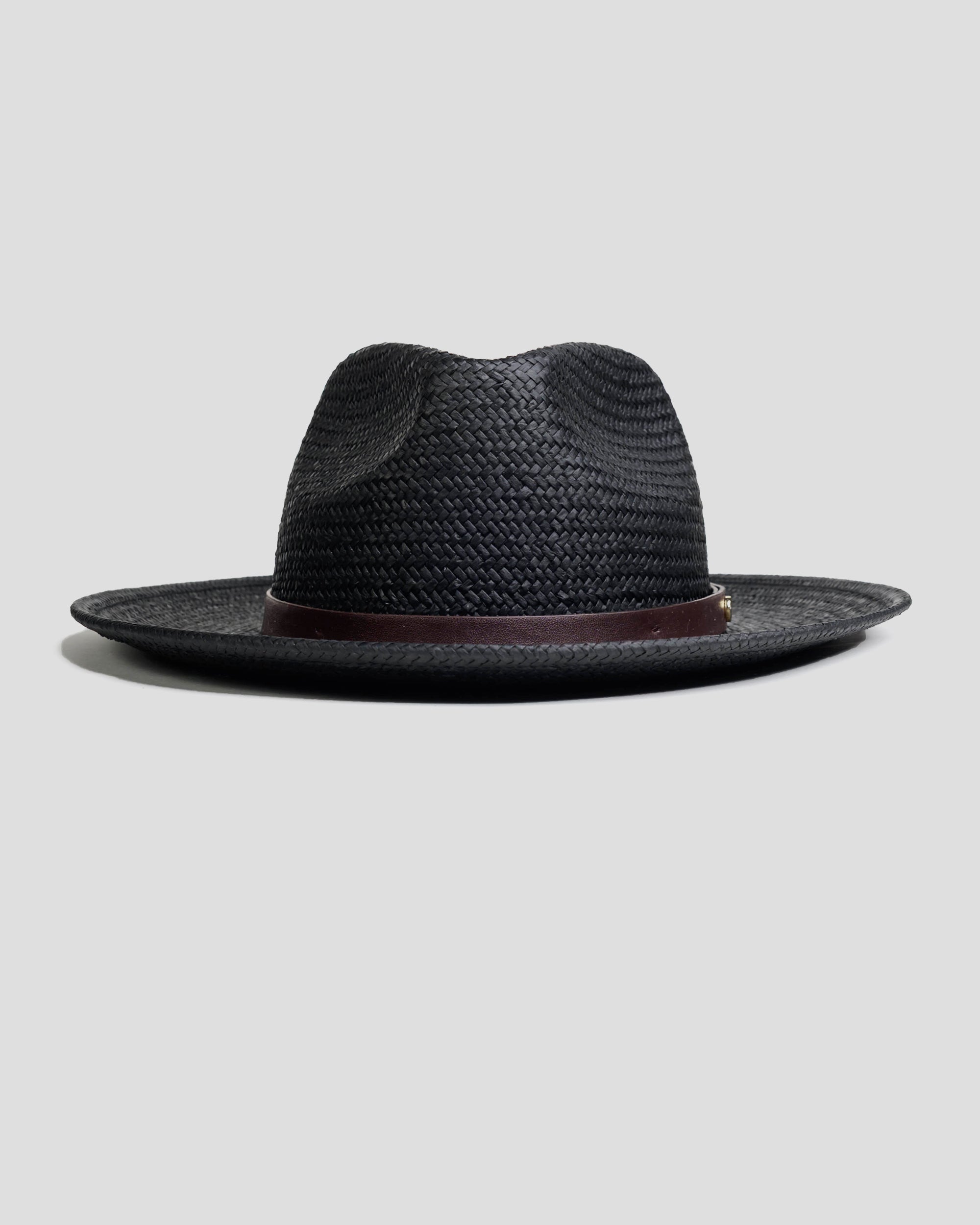 SG Geoffery Straw Fedora Hat – Black