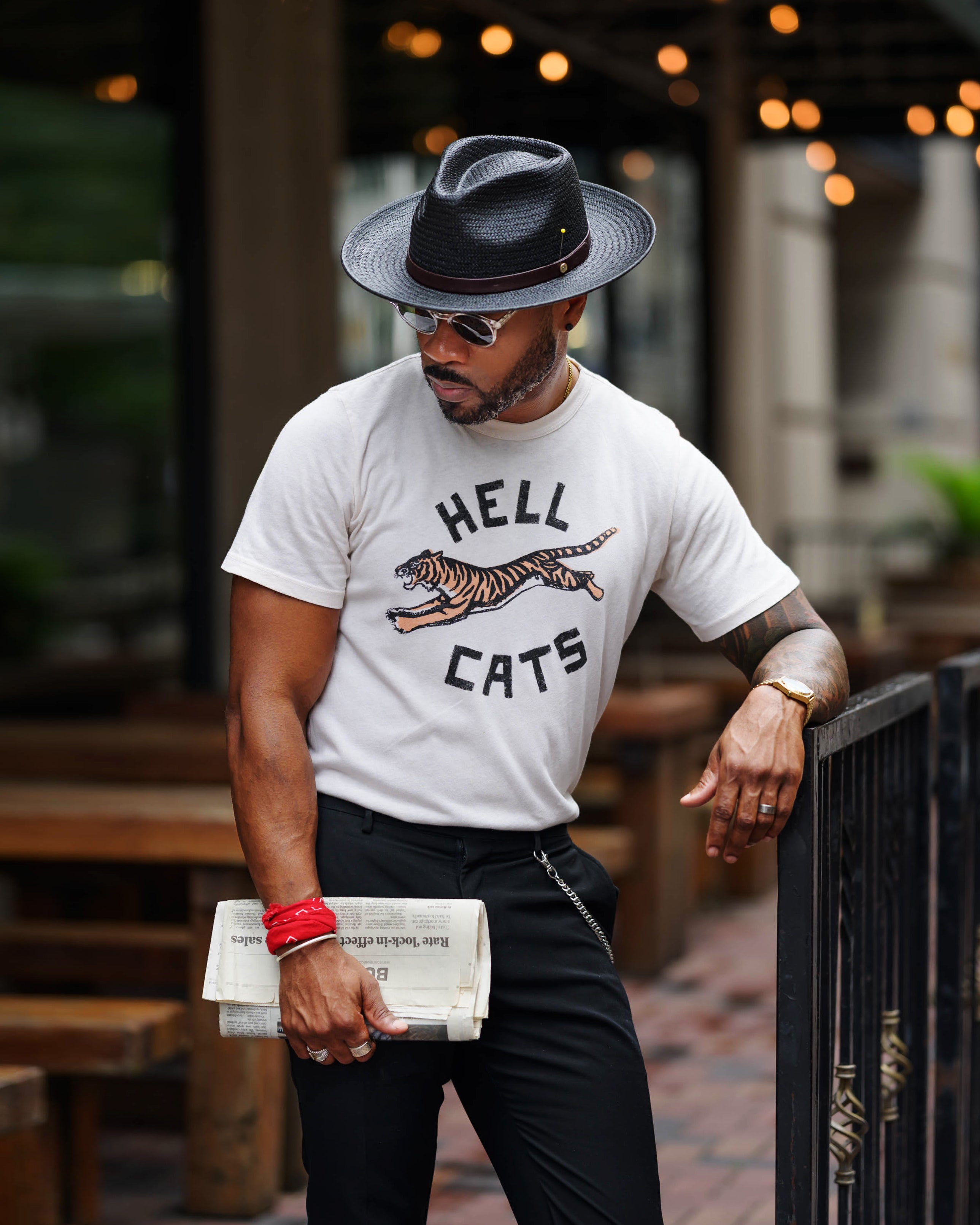 SG Geoffery Straw Fedora Hat – Black