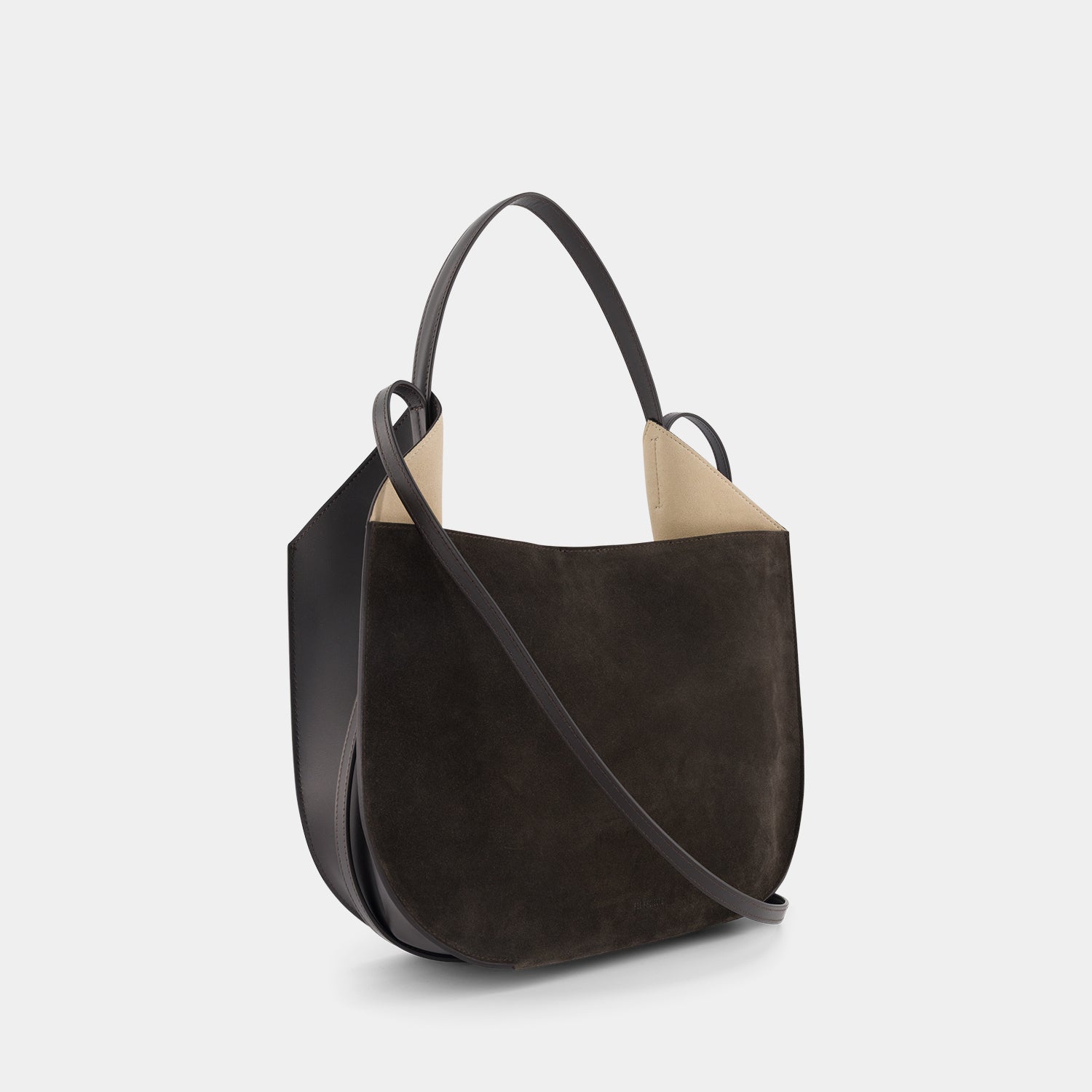 HELENE HOBO - SOFT CALF SUEDE - EBONY