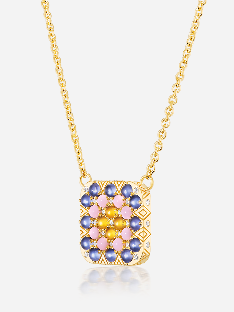 16-18" Granny Squares Pendant Necklace