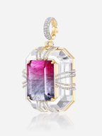 "Tie Dye" 31.87ct Bi-Color Tourmaline "Bianca" Pendant