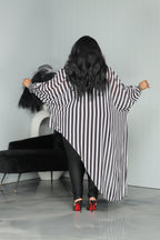 Stripe Chiffon Asymmetric Top