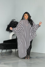 Stripe Chiffon Asymmetric Top