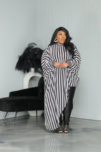 Stripe Chiffon Asymmetric Top