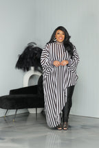 Stripe Chiffon Asymmetric Top