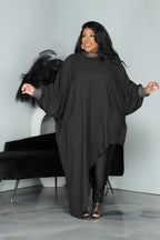 Black Chiffon Asymmetric Top