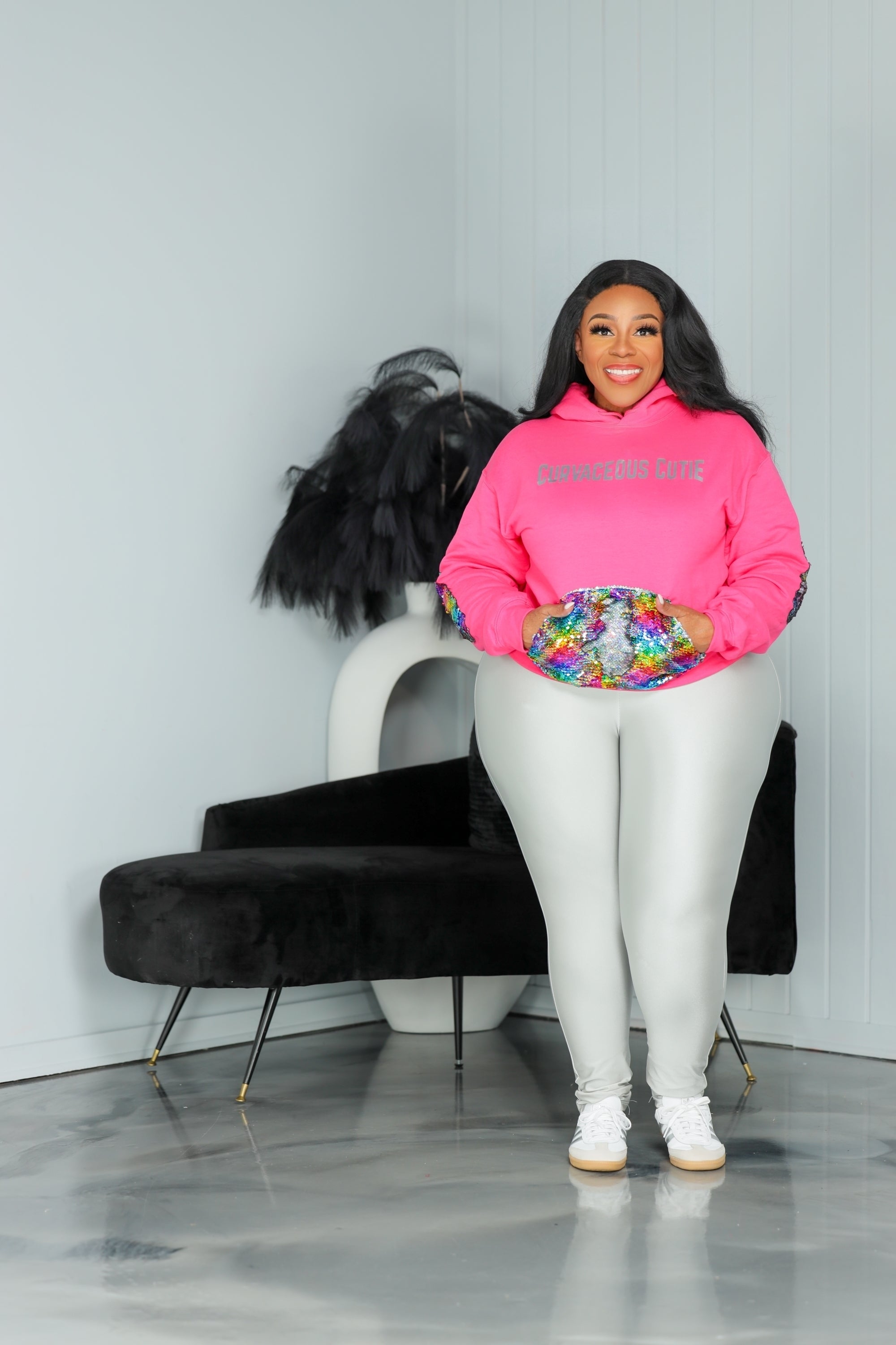 Pink Sequin CC Sweatshirt