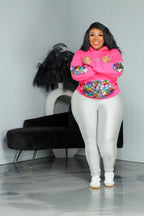 Pink Sequin CC Sweatshirt