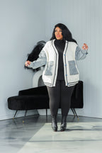 Ivory Denim Patch Sweater