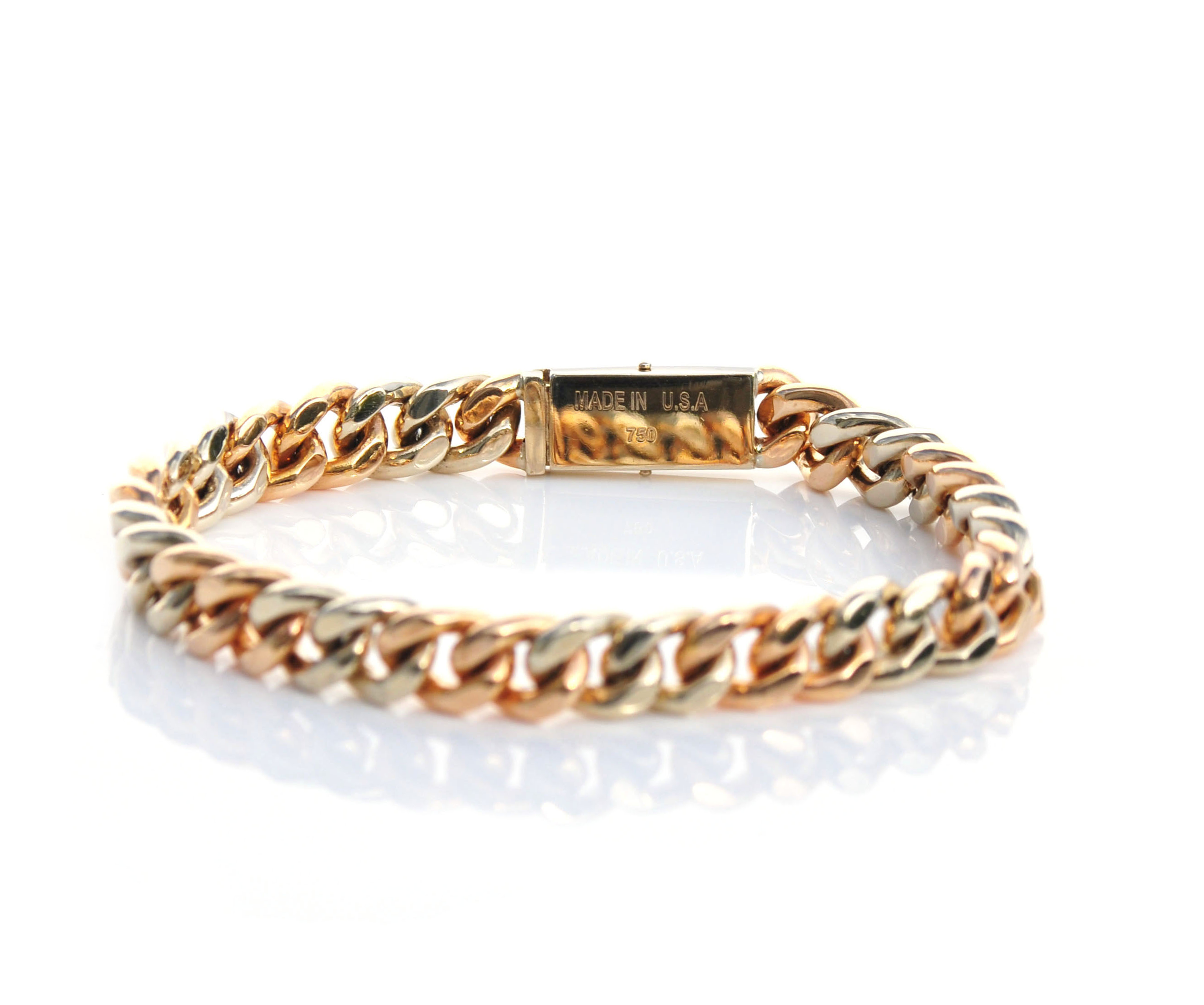 Aire 18K Two-Tone Gold Cuban Link Bracelet – Luxury Men’s Jewelry