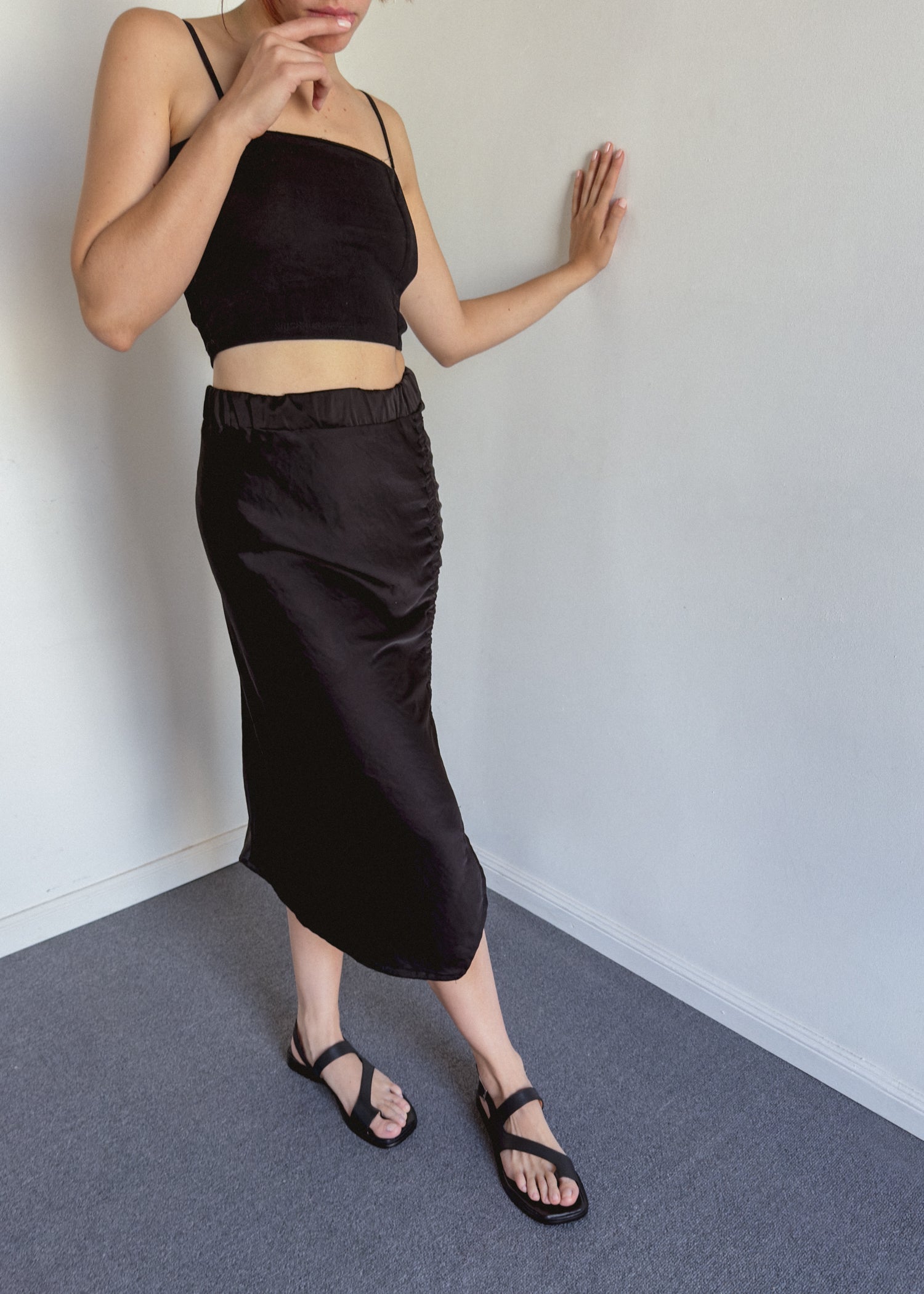 Anto Slingback Thong Sandal Black