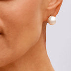 Cultured White Pearl Stud Earrings