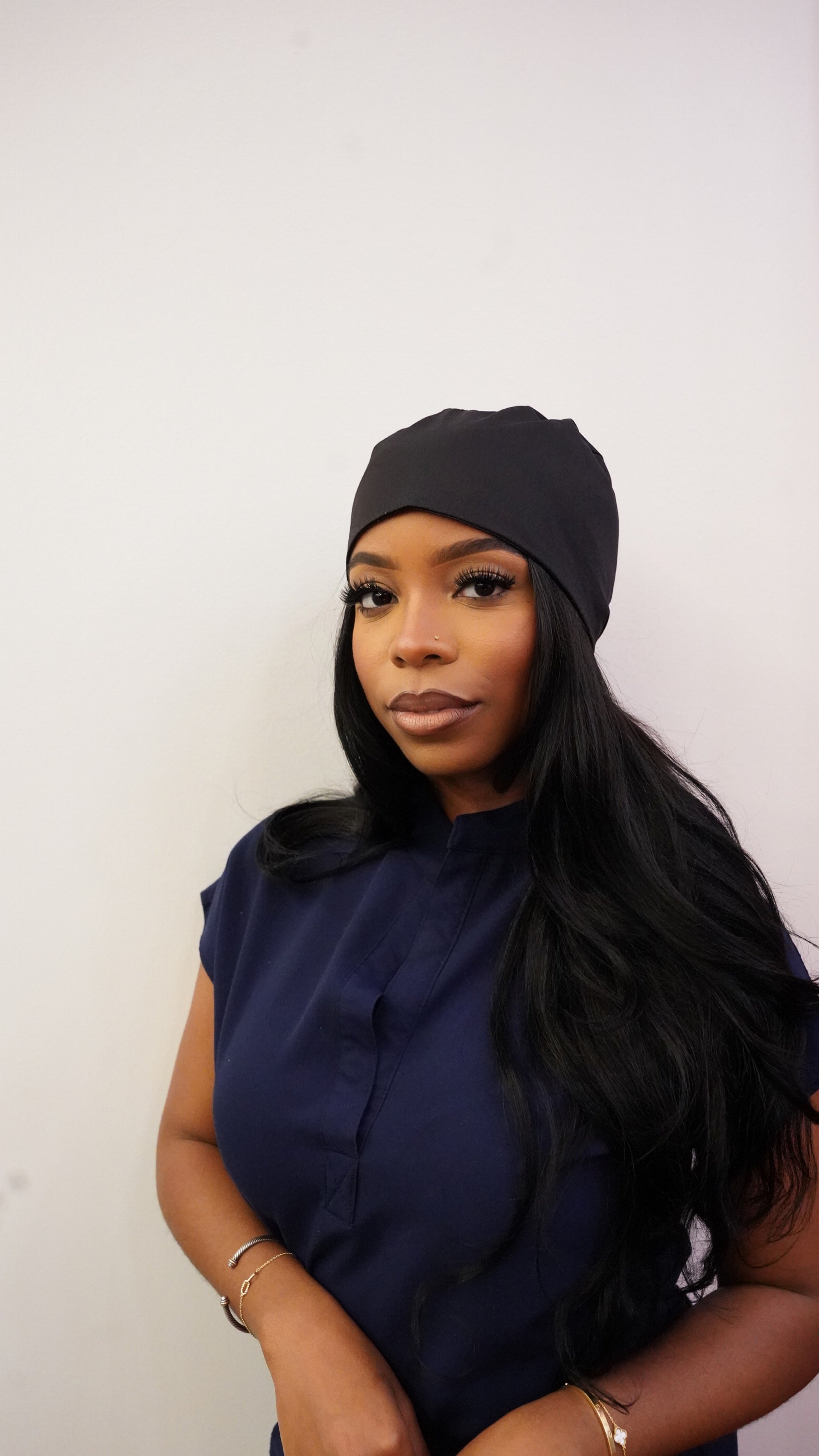 "Carry your Cross" satin lined classic scrub cap (plain)