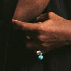 Lilly Ring | Sugarloaf Turquoise in White Rhodium