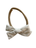 Linen Bow | Eyelet White