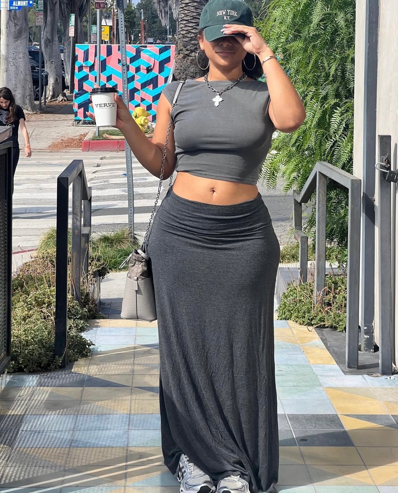 Stretch Maxi Skirt (brown)