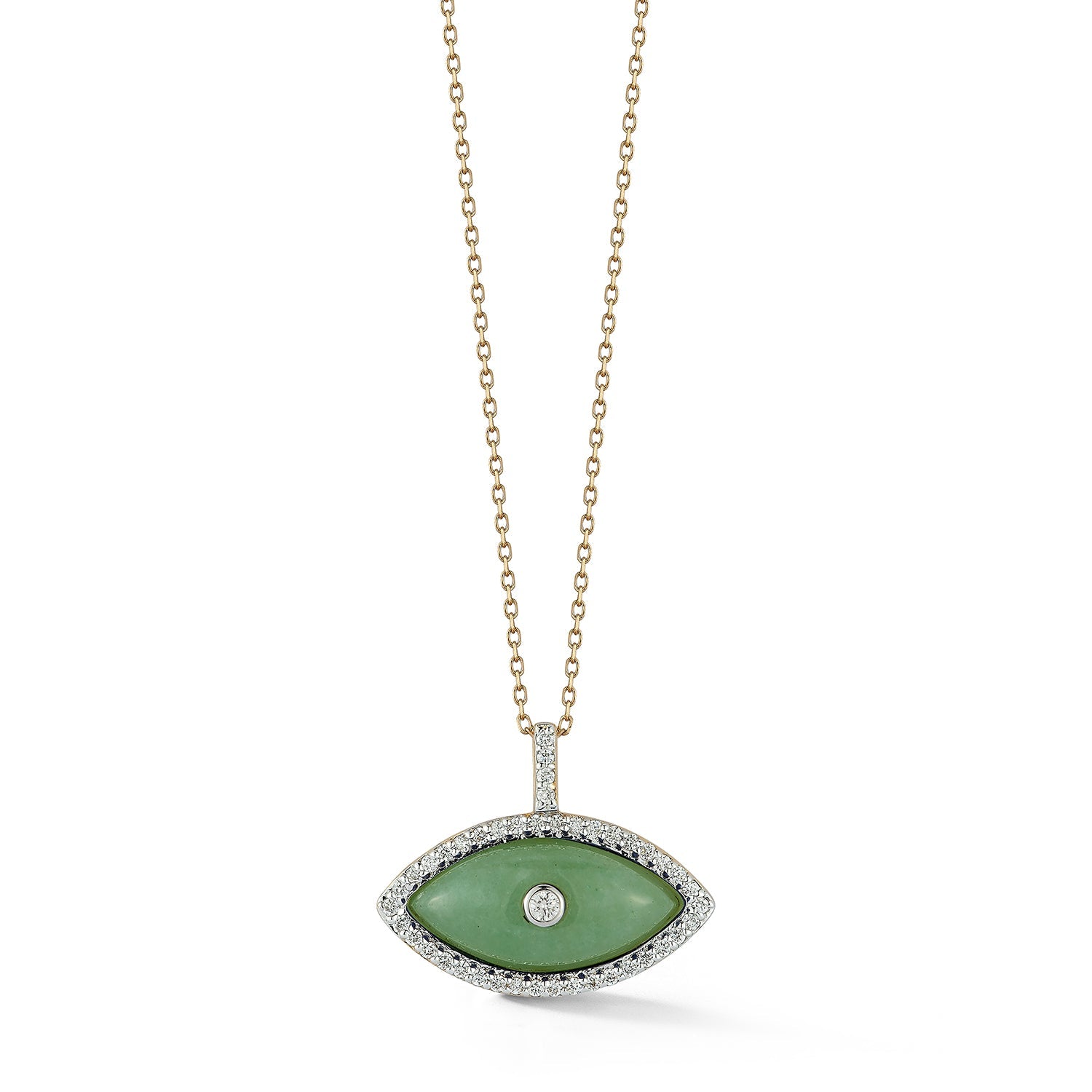 14kt Jade Marquise Eye of Protection Necklace