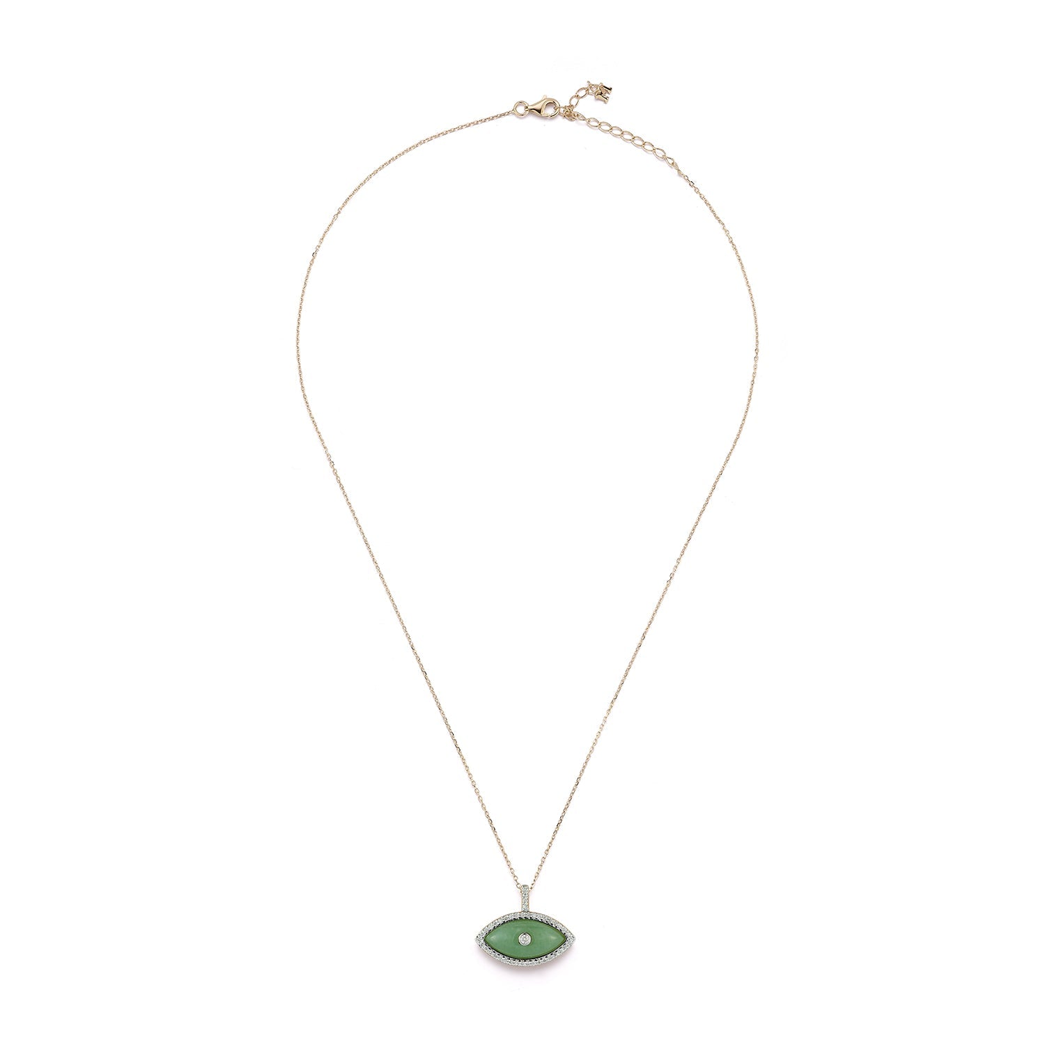 14kt Jade Marquise Eye of Protection Necklace