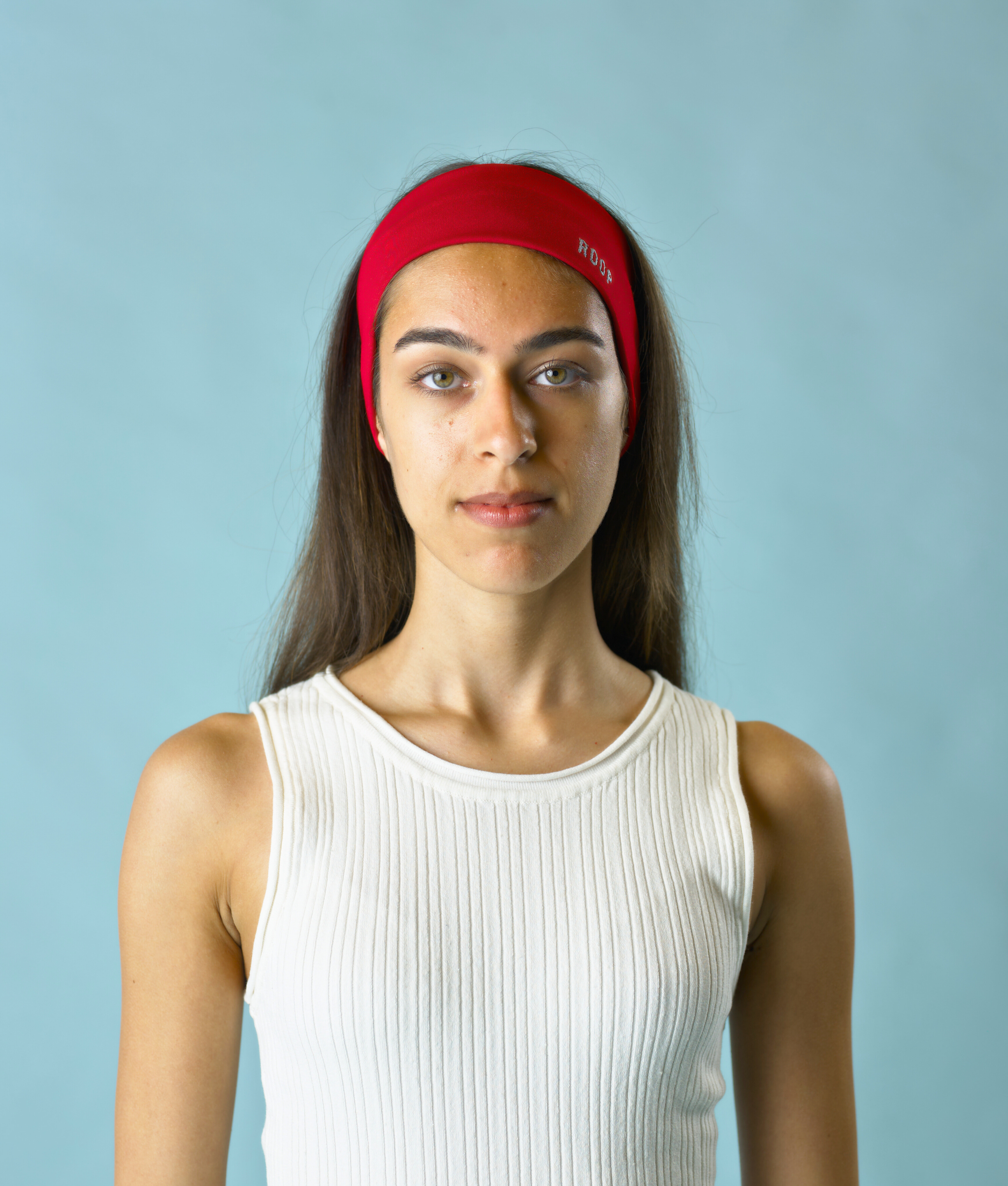 Jennifer stretch headband in red jersey