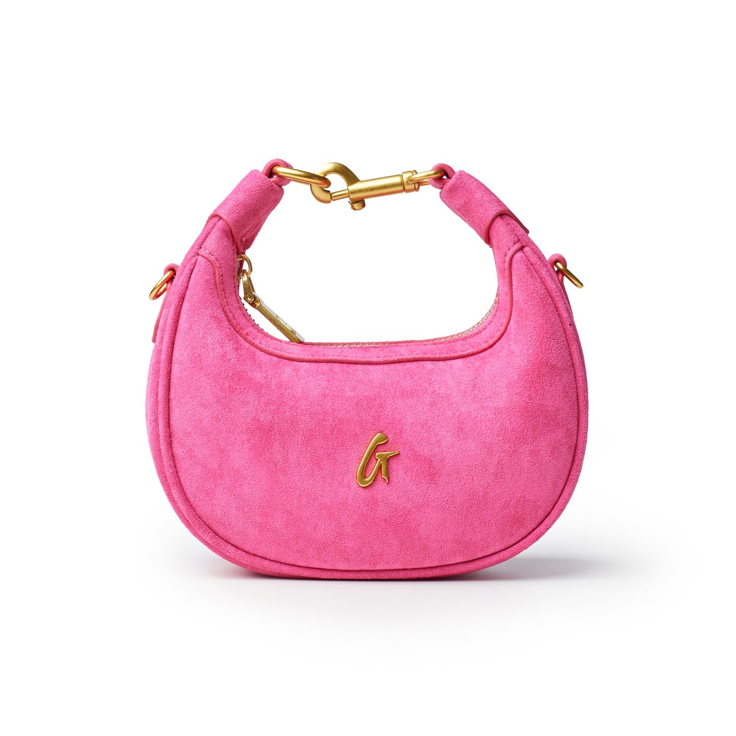 NANO SUEDE HOBO BAG - HOT PINK