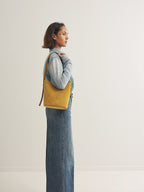 LITTLE LEO BUCKET BAG - OLIVE OIL SUEDE