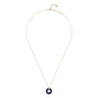 14kt Lapis Donut and Diamond Door Knocker Necklace