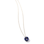 14kt Lapis Donut and Diamond Door Knocker Necklace