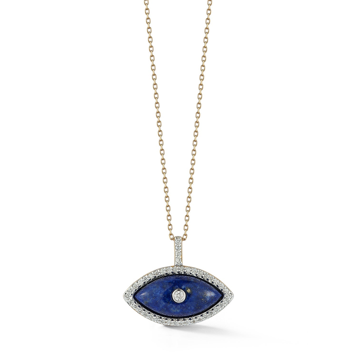 14kt Lapis Marquise Eye of Protection Necklace