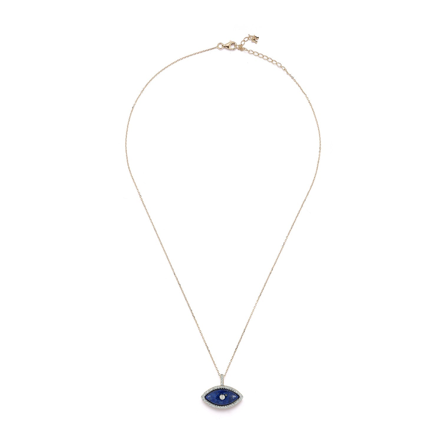 14kt Lapis Marquise Eye of Protection Necklace