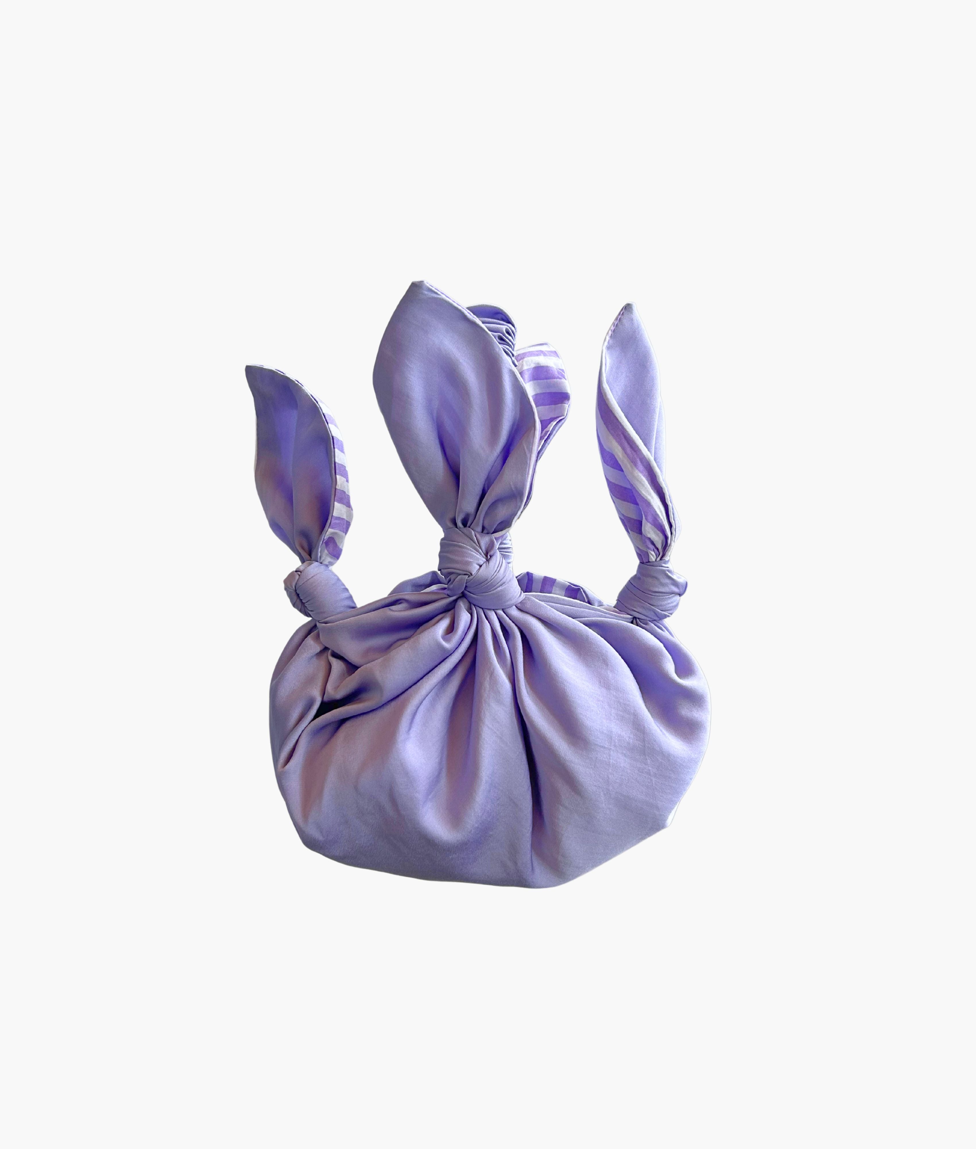 Baby furoshiki bag in lilac and stripe