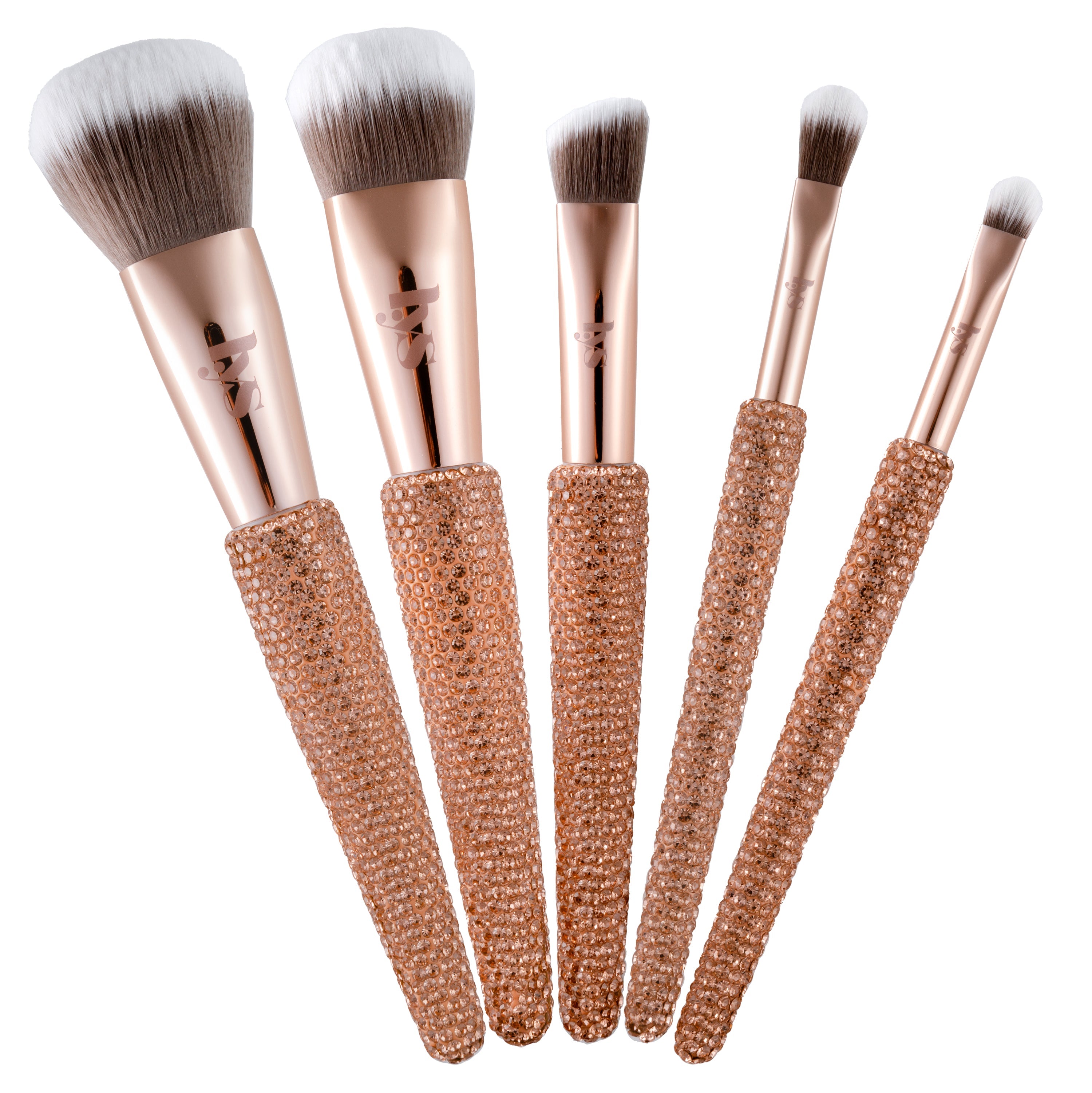 Complete Confidence 5pc Full Face Rhinestone Brush Set