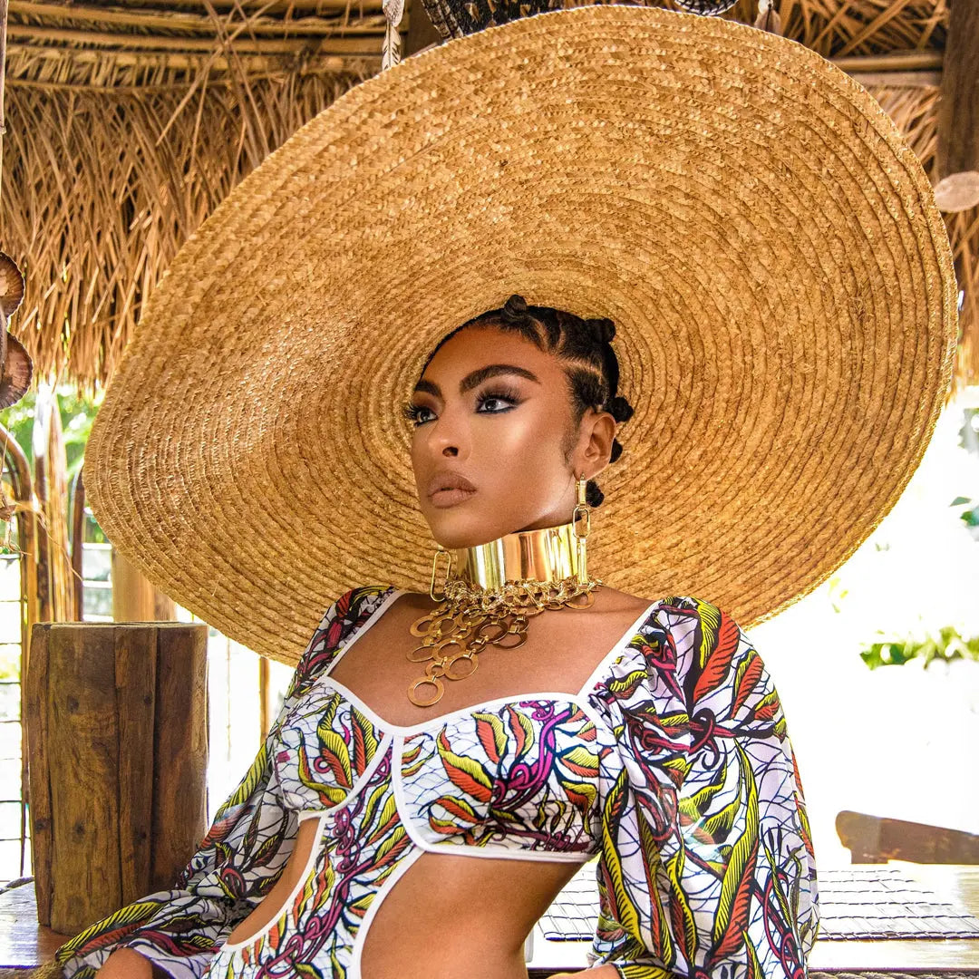 Elegant African Print Sun Hat