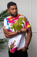 African Print Grandad Collared Shirt for Men - THOMAS
