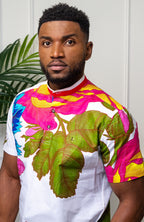 African Print Grandad Collared Shirt for Men - THOMAS