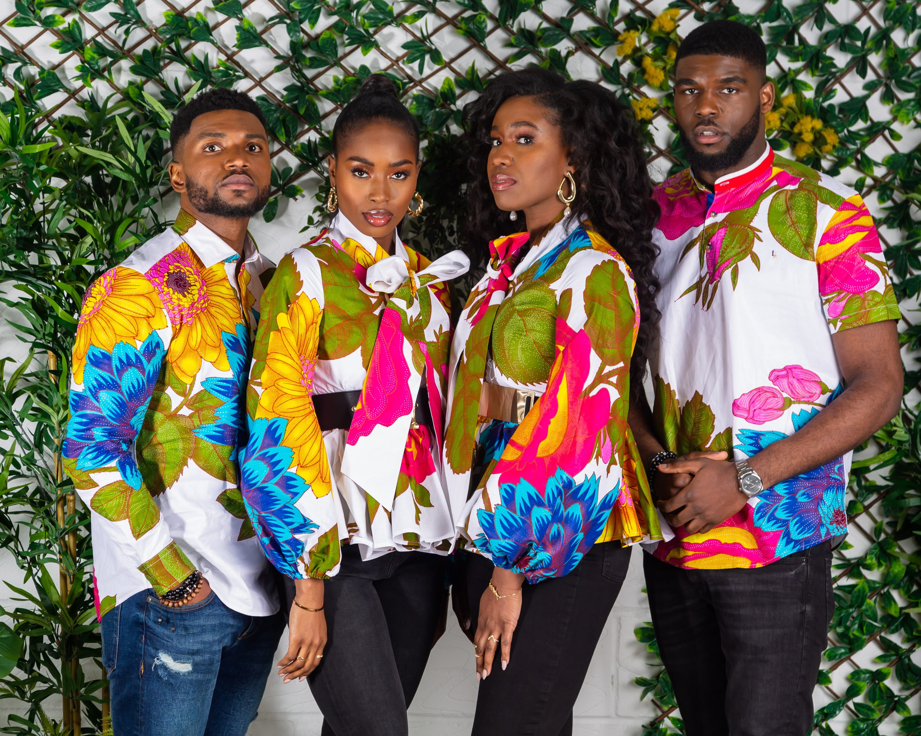 African Print Grandad Collared Shirt for Men - THOMAS