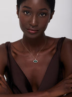 14kt Malachite Marquise Eye of Protection Necklace