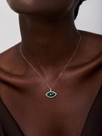 14kt Malachite Marquise Eye of Protection Necklace