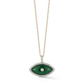 14kt Malachite Marquise Eye of Protection Necklace